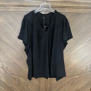 Torrid Washable Gauze Smocked Yoke Ruffle Top Size 5x